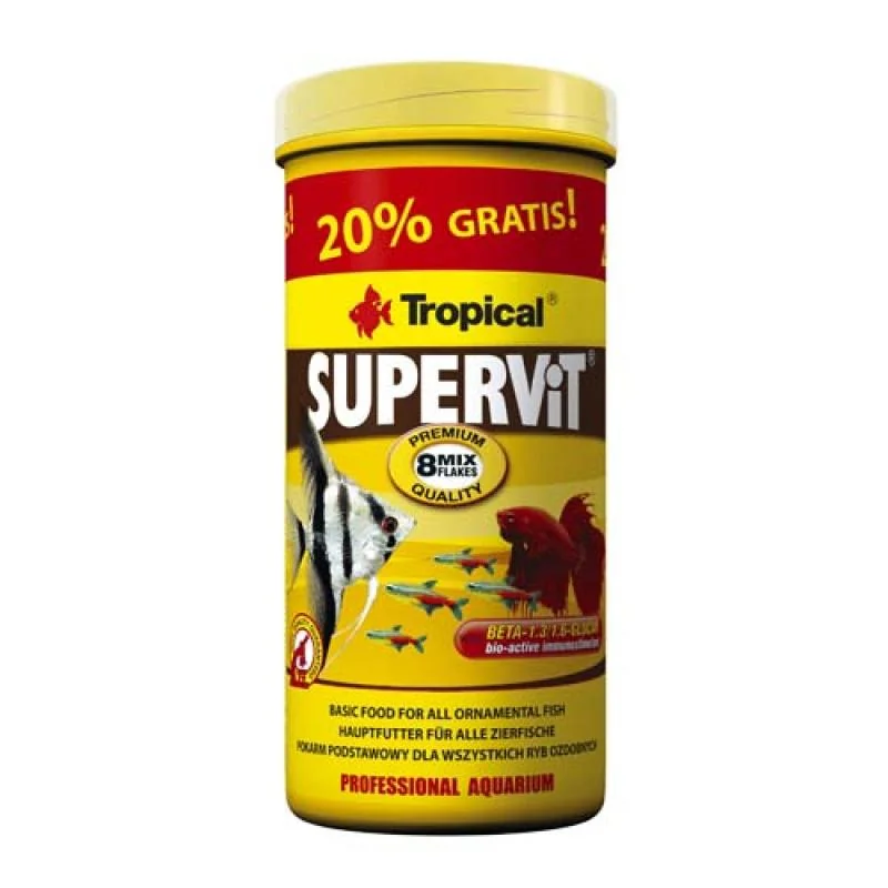 Tropical Supervit 250ml+20% GRATIS 60g základní krmivo pro akvarijní ryby