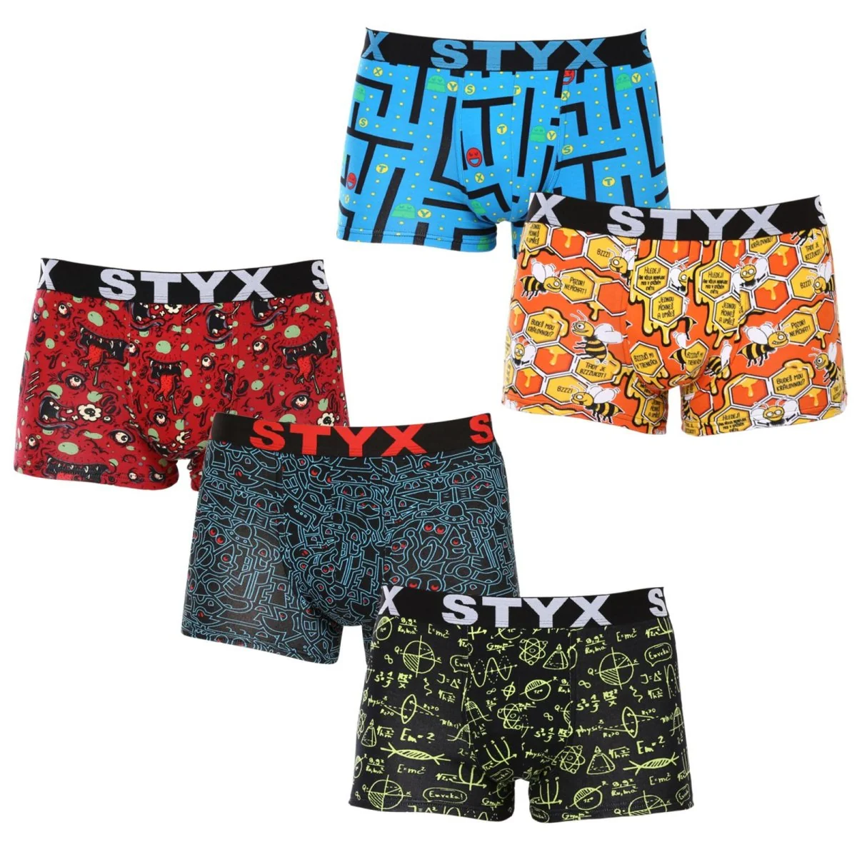 Styx 5PACK pánské boxerky art sportovní guma vícebarevné (5G1269124) XL