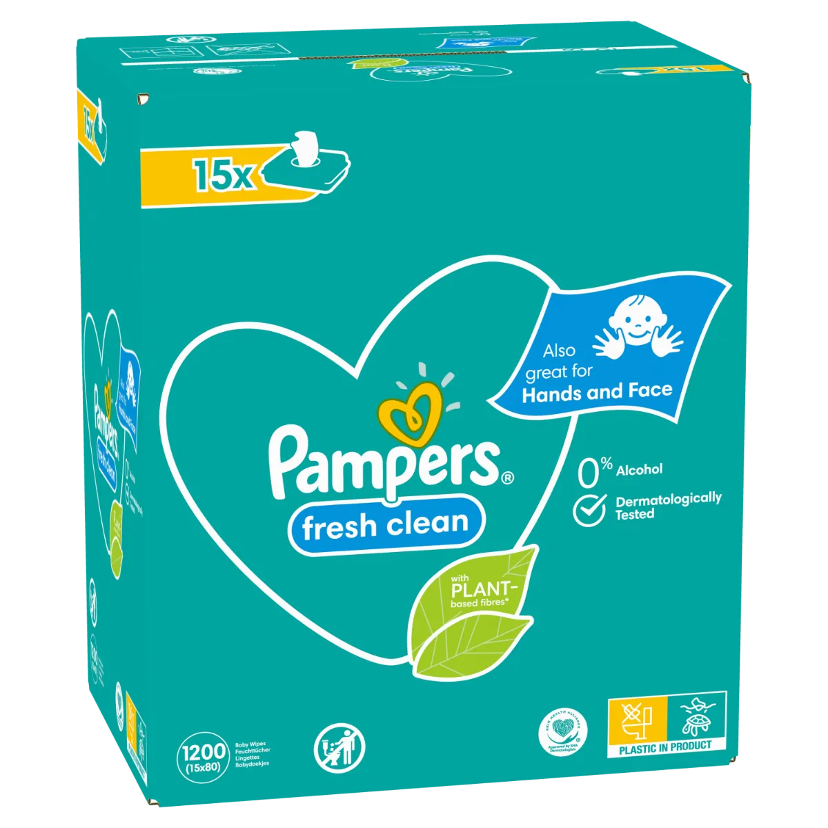 Pampers Fresh Clean vlhčené ubrousky 15x80 ks