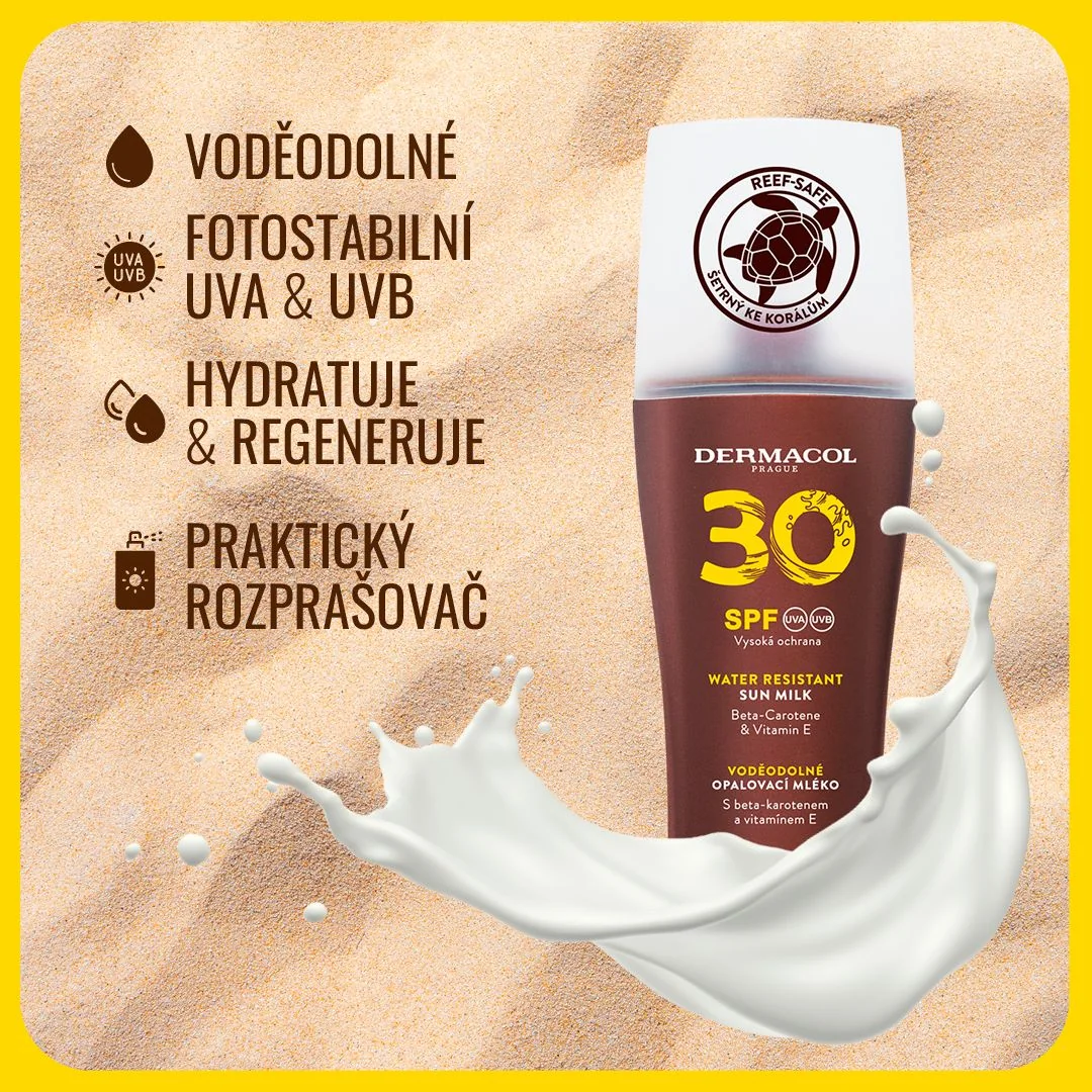 Dermacol SUN Mléko na opalování SPF30 rozprašovač 200 ml