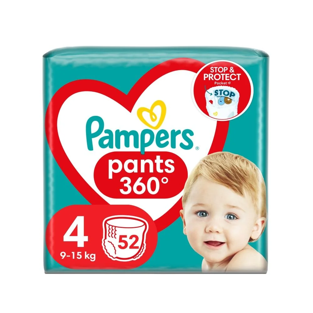 Pampers Pants vel. 4 9-15 kg plenkové kalhotky 52 ks