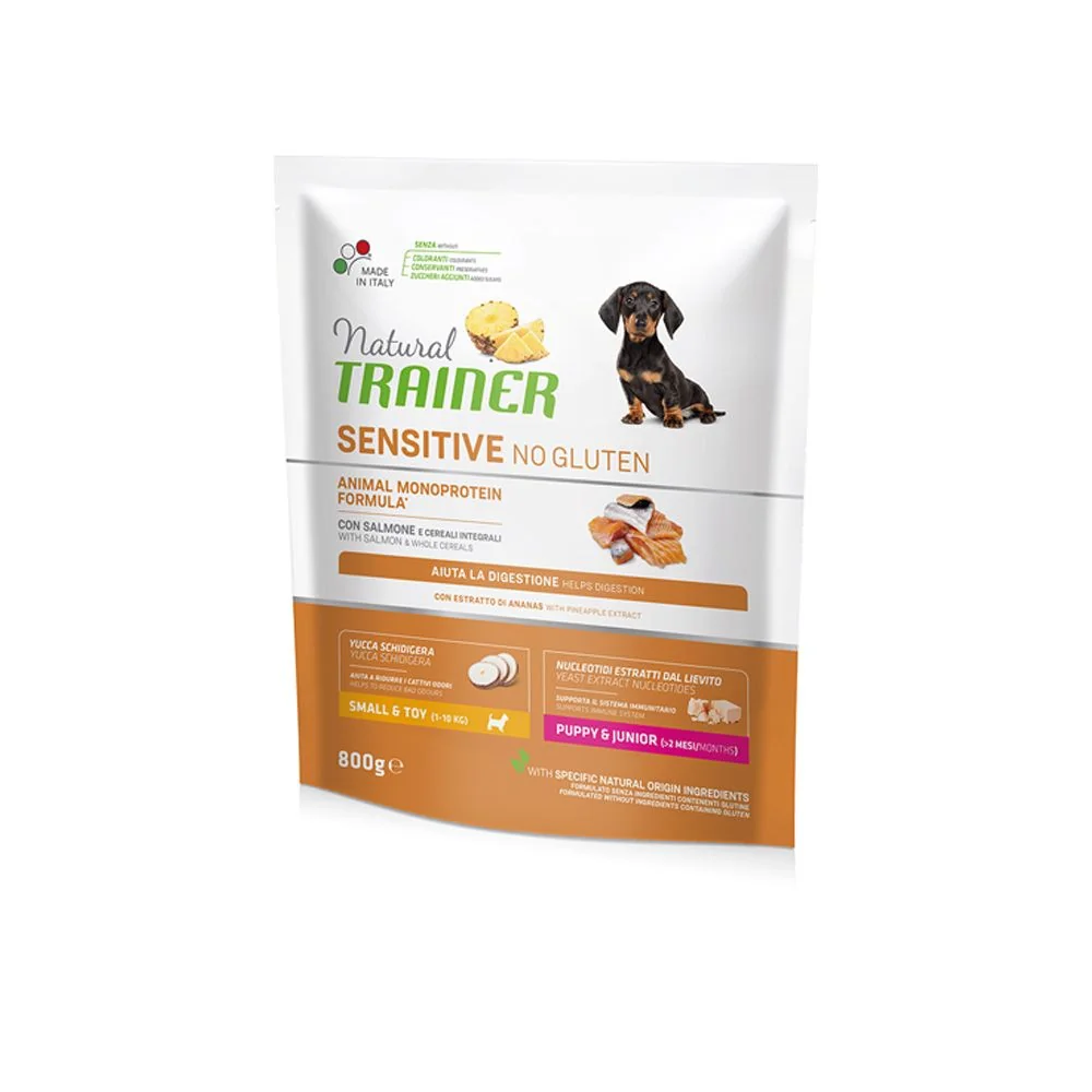 Natural Trainer No gluten puppy&junior mini losos granule 800 g