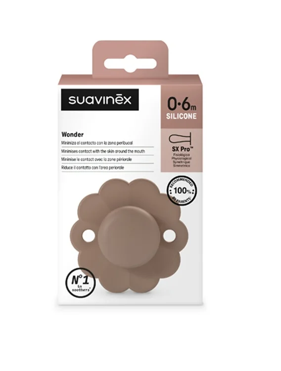 Suavinex Wonder Fyziologický dudlík 0-6m 1 ks raw umber