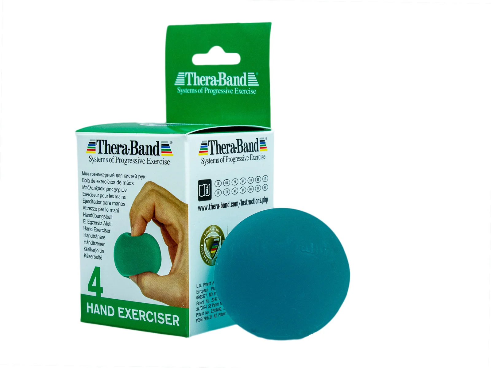 Thera-Band Hand Exerciser - posilovač rukou gelová kulička středně měkká zelená