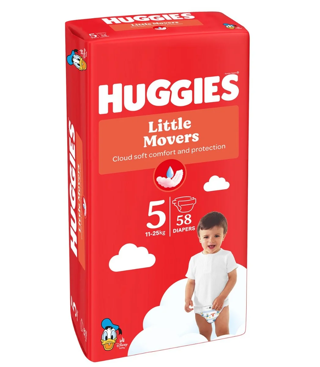 Huggies Little Movers 5 11-25 kg jednorázové plenky 58 ks