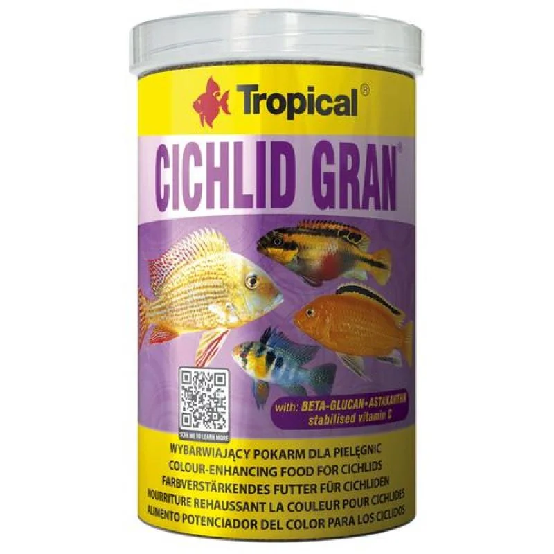 Tropical Cichlid Gran 1000ml/550g krmivo s beta-glukanem pro cichlidy 