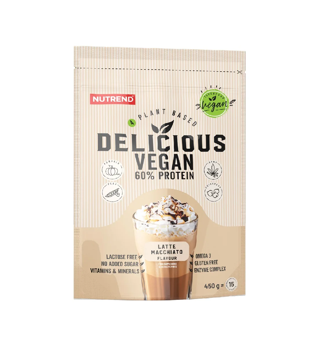 Nutrend Delicious Vegan Protein latte macchiato 450 g