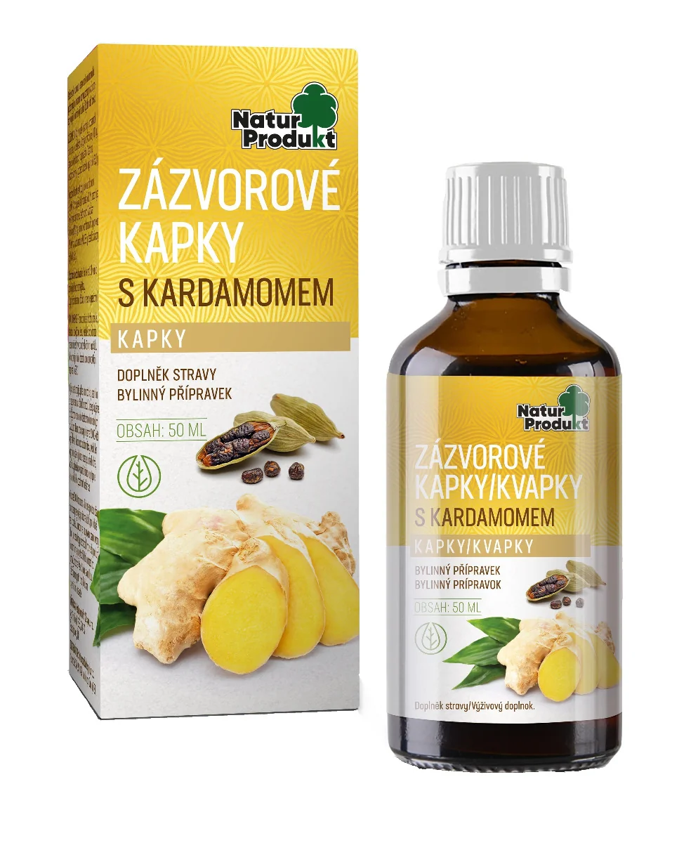 Naturprodukt Zázvorové kapky s kardamomem 50 ml