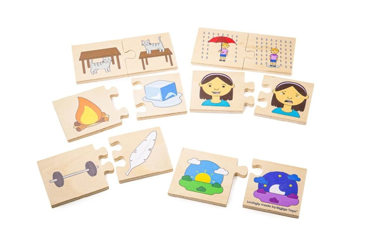 Bigjigs Toys Didaktické puzzle Protiklady 32 ks