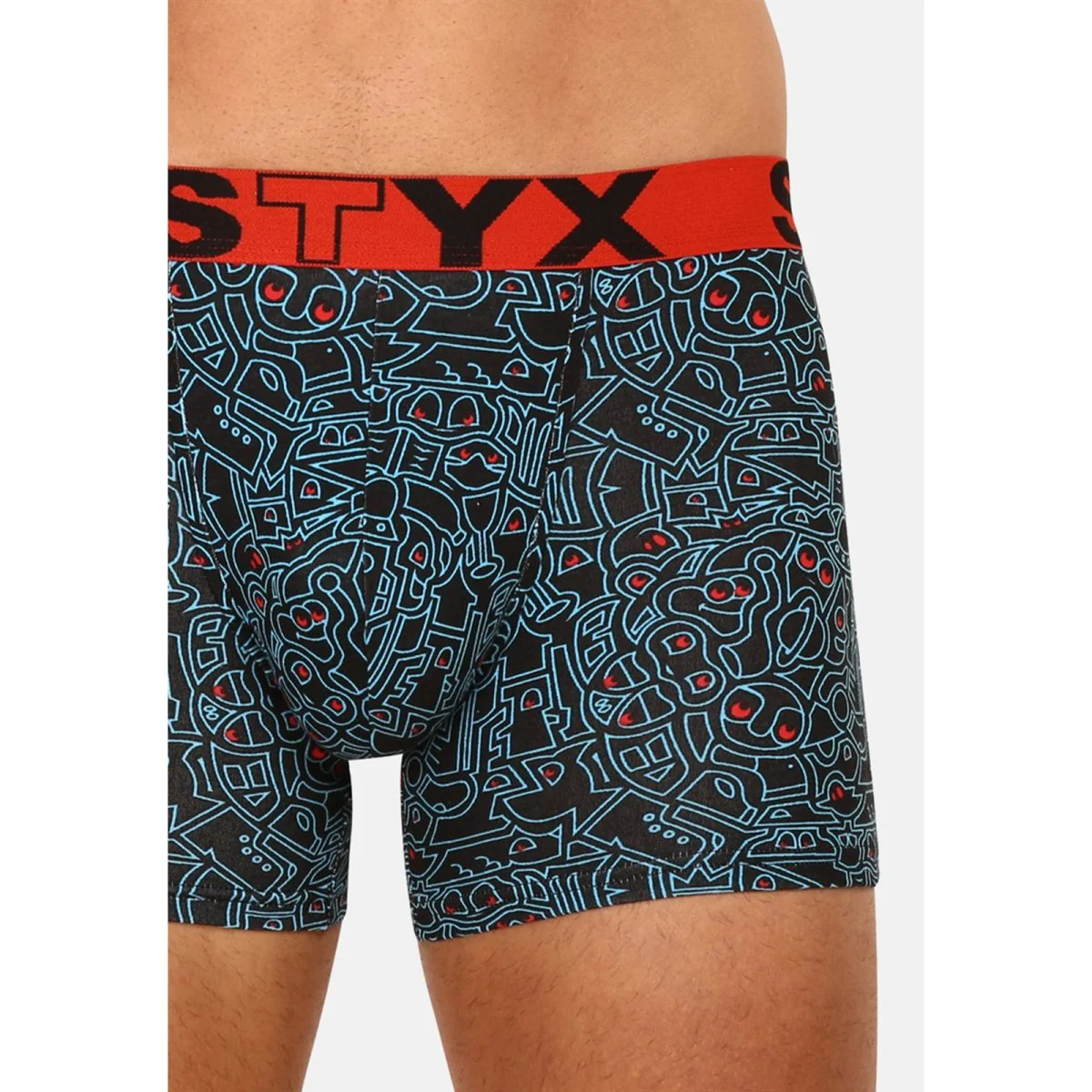 Styx Pánské boxerky long art sportovní guma doodle (U1256) XL 