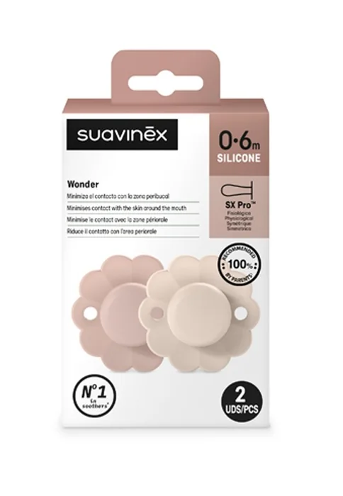 Suavinex Wonder Dudlík 0-6m 2 ks pale+mauve