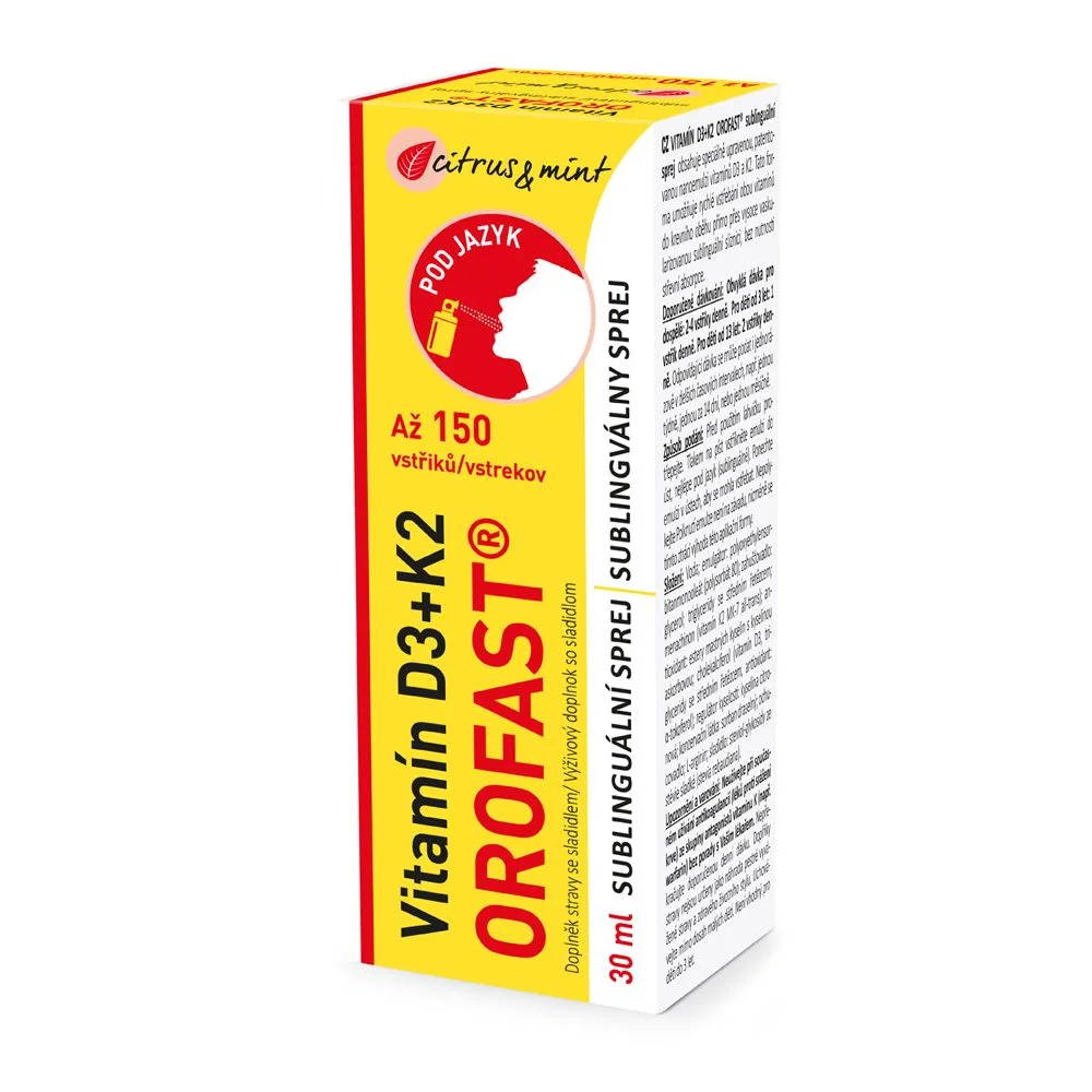 OROFAST Vitamín D3 + K2 sublinguální sprej 30 ml