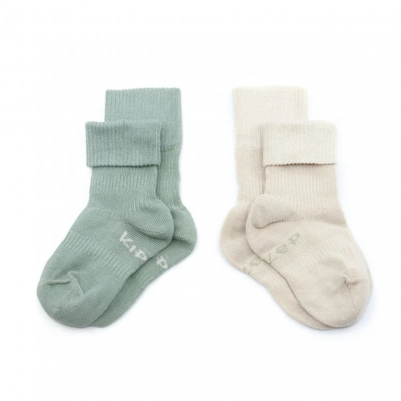 KipKep dětské ponožky Stay-on-Socks 12-18m 2páry Calming Green 