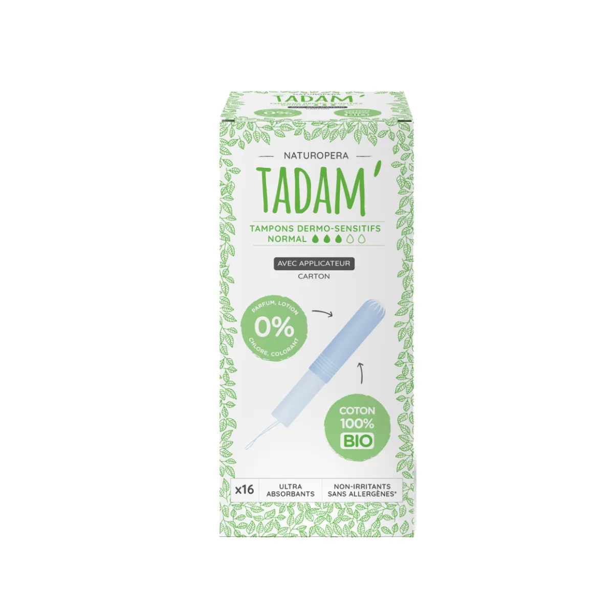 Tadam Dermo sensitivní tampony z BIO bavlny s aplikátorem normal 16 ks