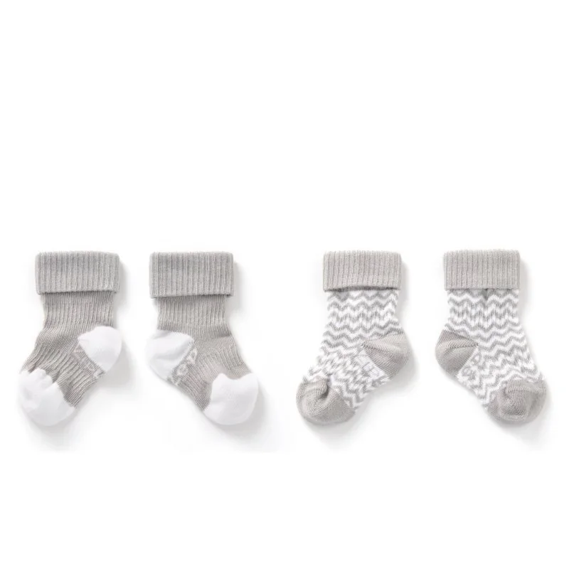 KipKep dětské ponožky Stay-on-Socks 0-6m 2páry Silver Grey 