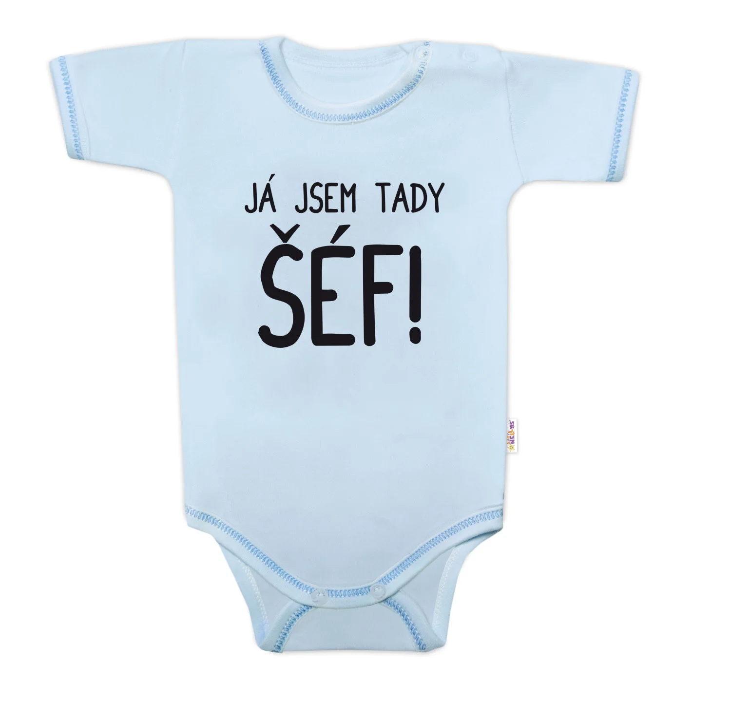 Baby Nellys Body krátký rukáv s vtipným textem  Já jsem tady ŠÉF!