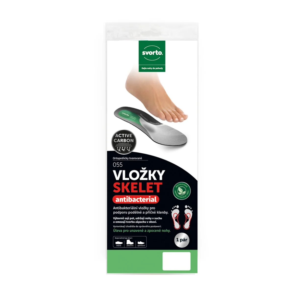 Svorto 055 Vložky skelet antibacterial vel. 36 1 pár