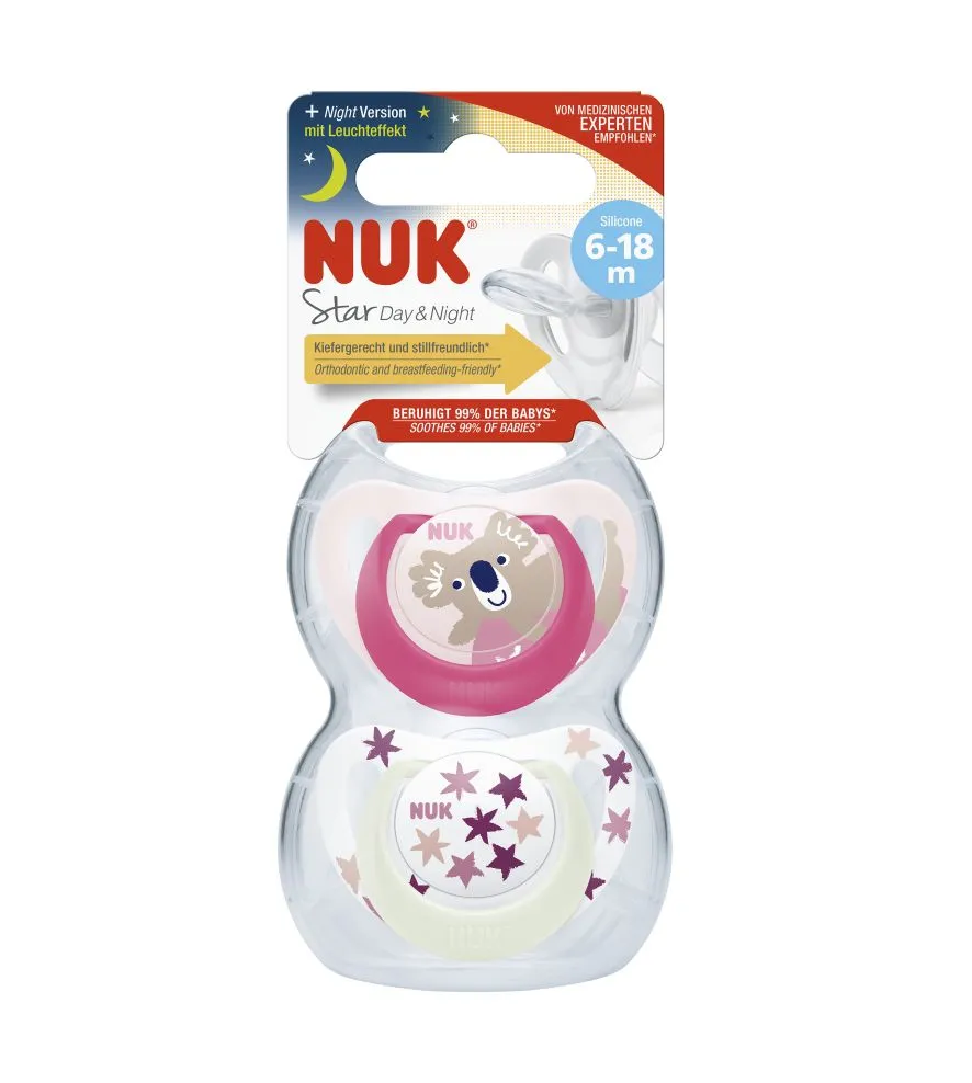 NUK Dudlík Star Den & Noc 6-18m box 2 ks