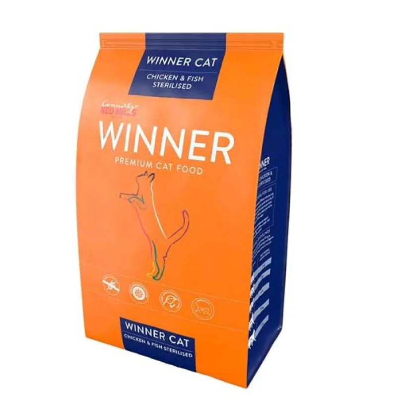 Winner Cat Adult STERILISED Chicken & Fish 2kg prémiové krmivo pro kočky - kuře a r