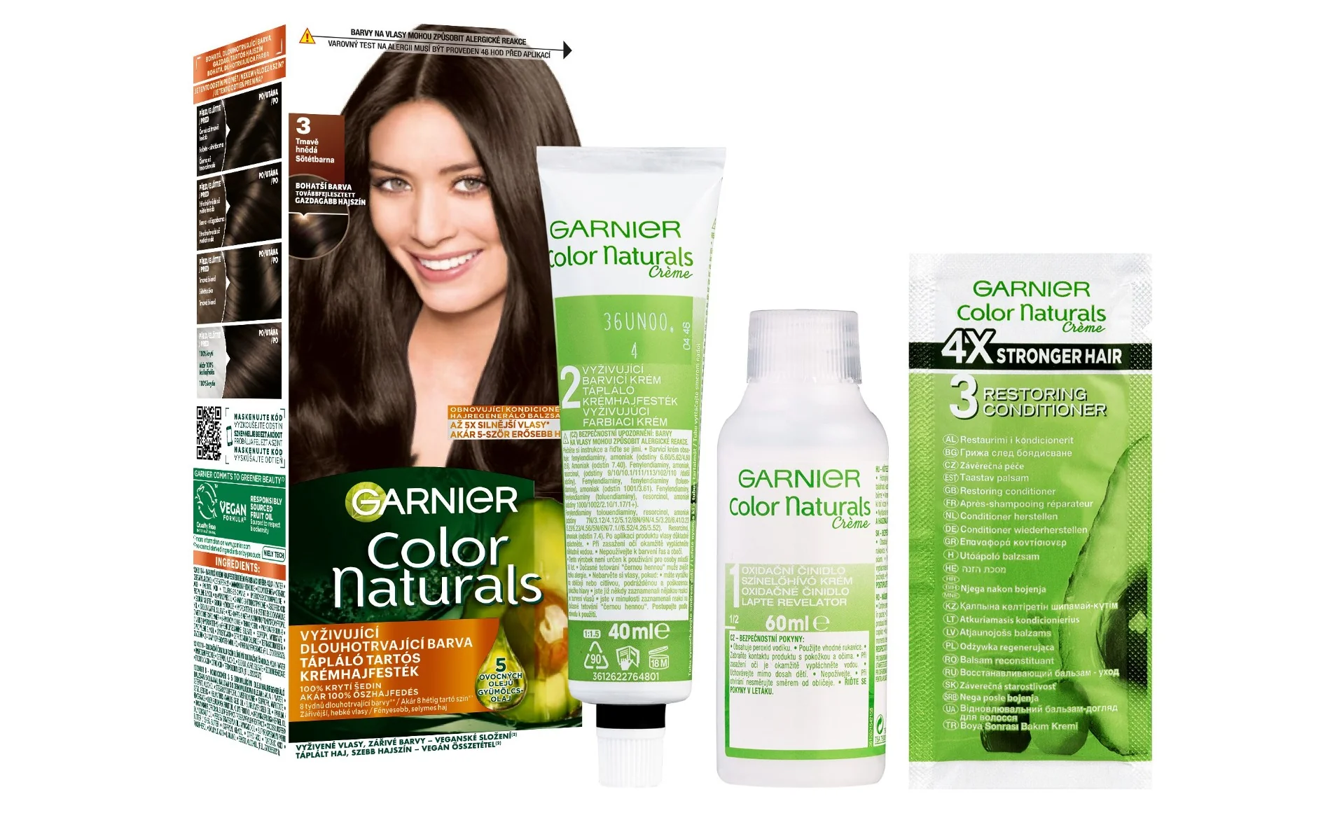 Garnier Color Naturals Permanentní barva na vlasy 3 tmavě hnědá