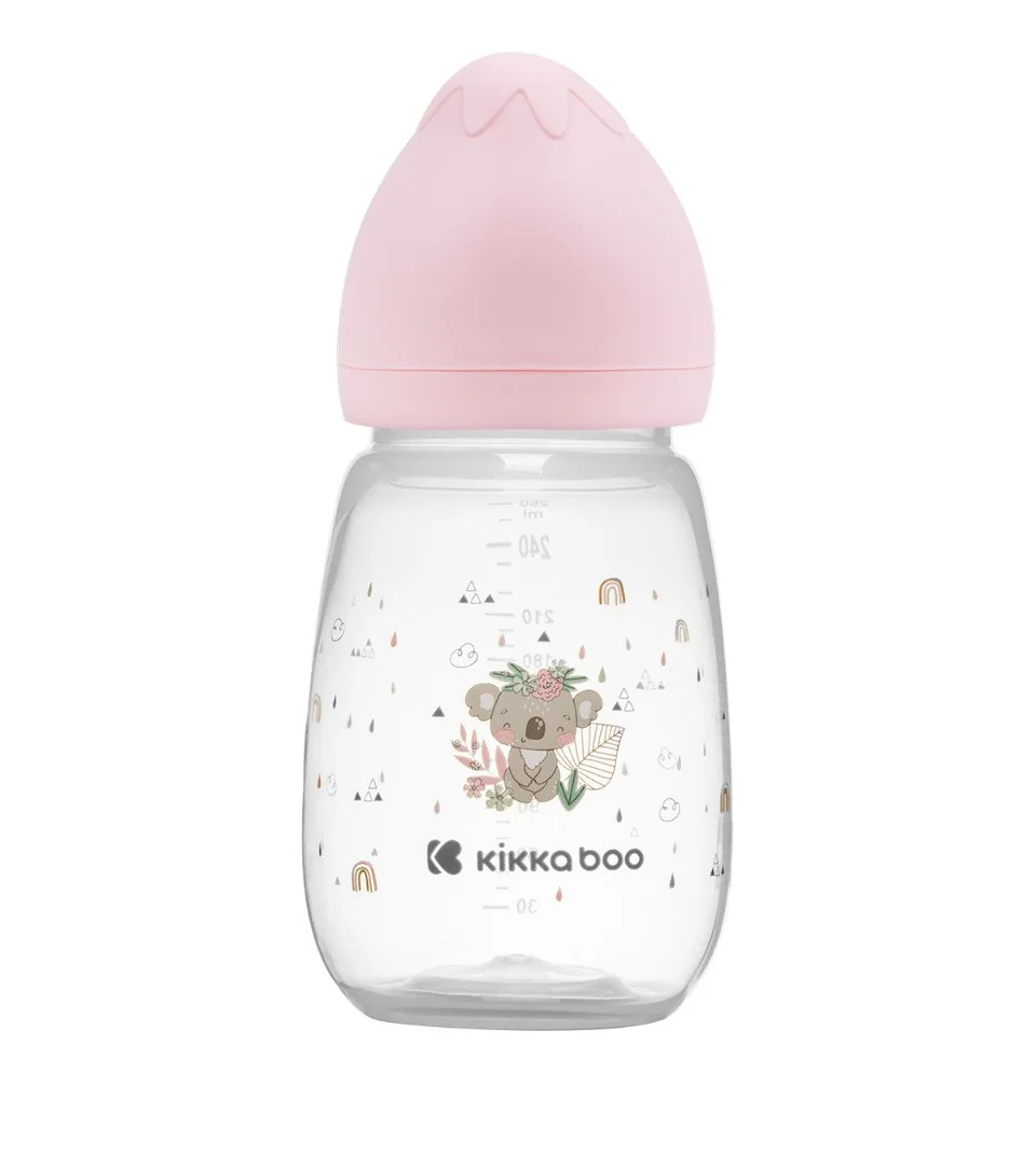 KikkaBoo Kojenecká láhev 3m+ savanna pink 260 ml