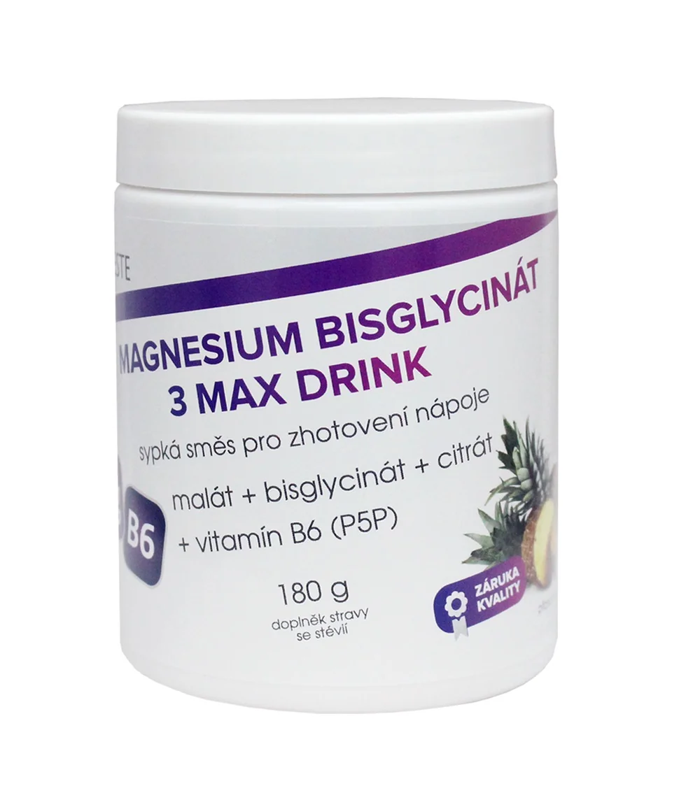 Vieste Magnesium bisglycinát 3 Max Drink příchuť ananas 180 g