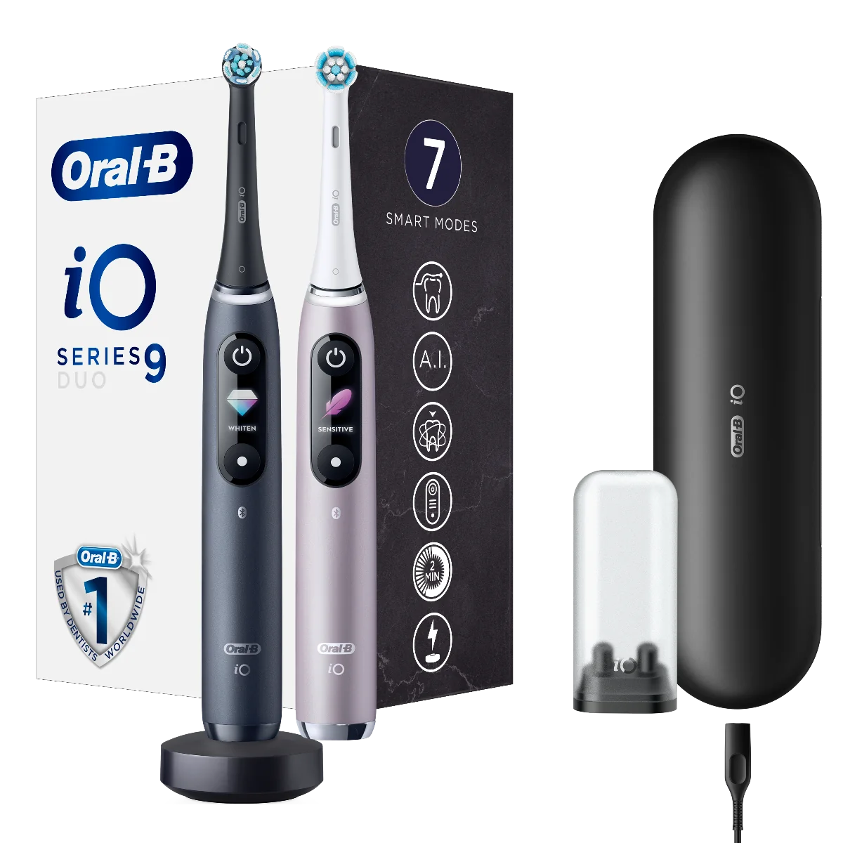 Oral-B iO9 Series Duo Black/Rose elektrický zubní kartáček 2 ks