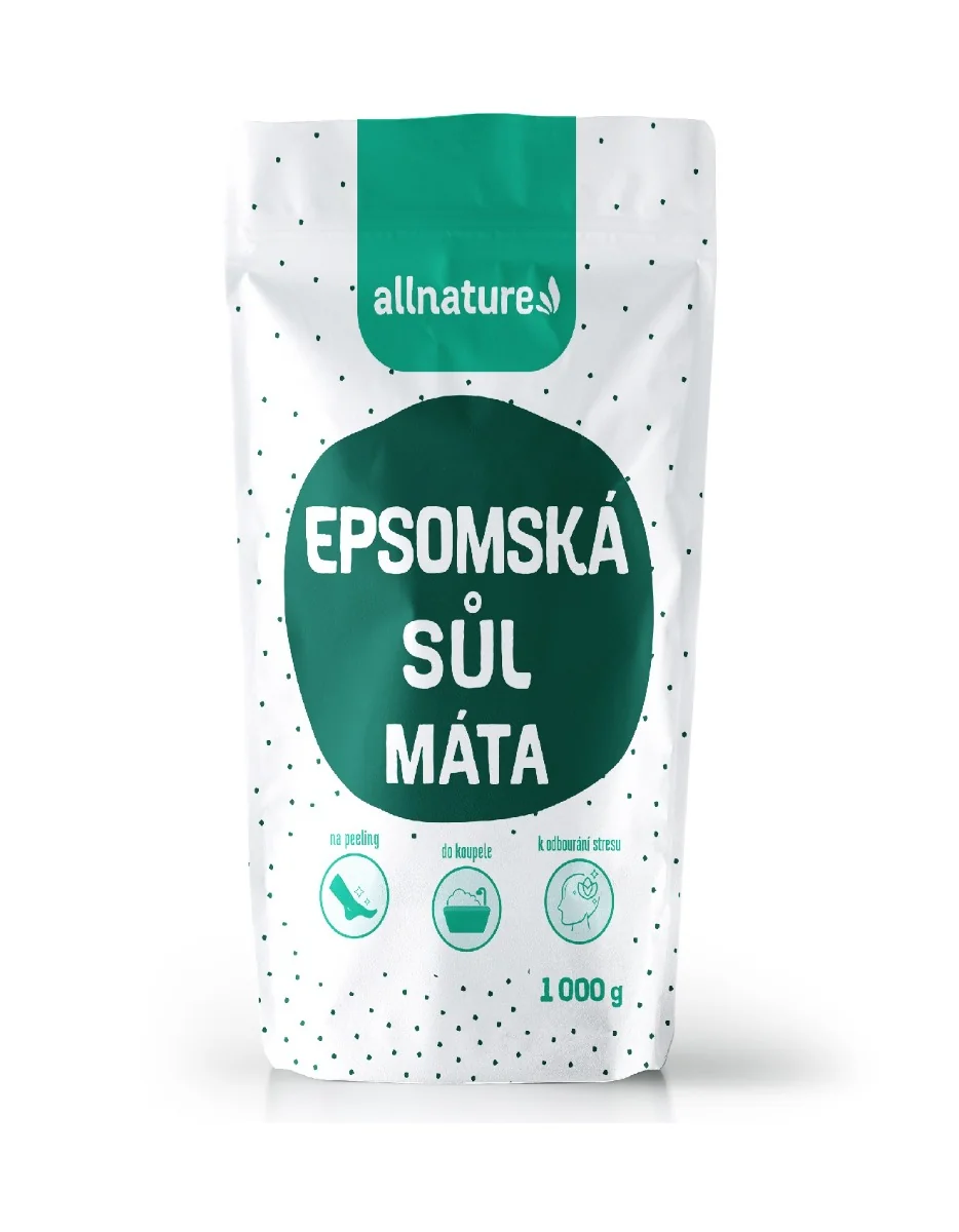 Allnature Epsomská sůl Máta 1000 g