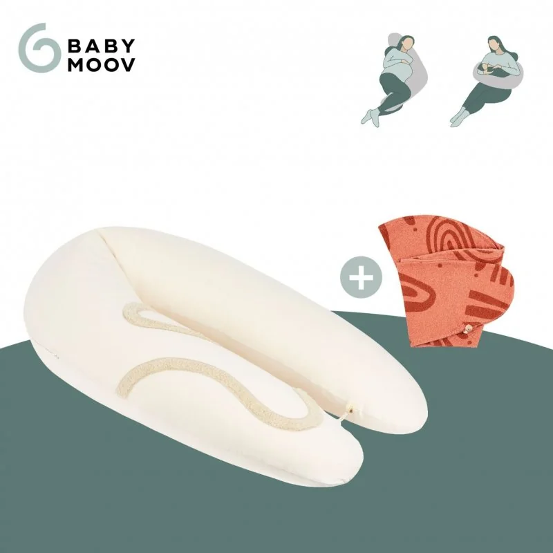 Babymoov multifunkční polštář B.LOVE BUNDLE Earth Off White + náhradní potah Terracotta 