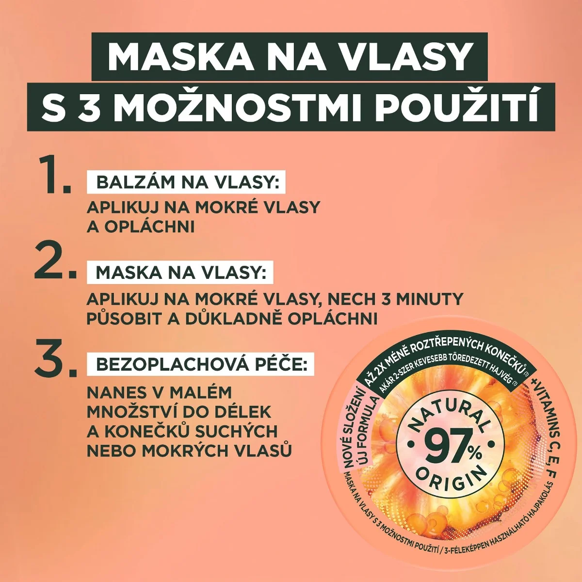 Garnier Fructis Hair Food Pineapple maska pro dlouhé vlasy 400 ml