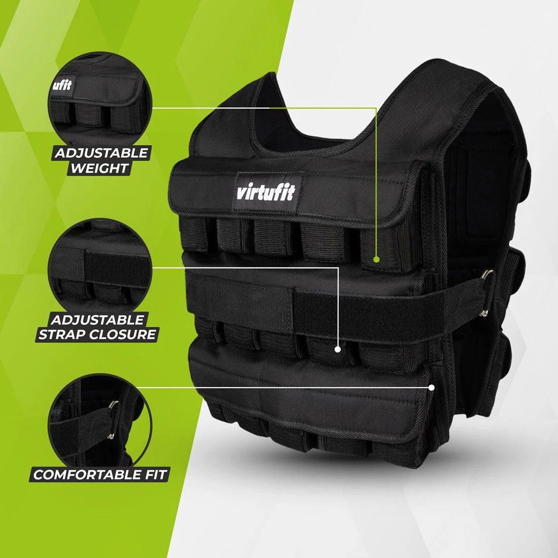 VIRTUFIT Zátěžová Vesta  Adjustable Weight Vest Pro - 30 Kg 