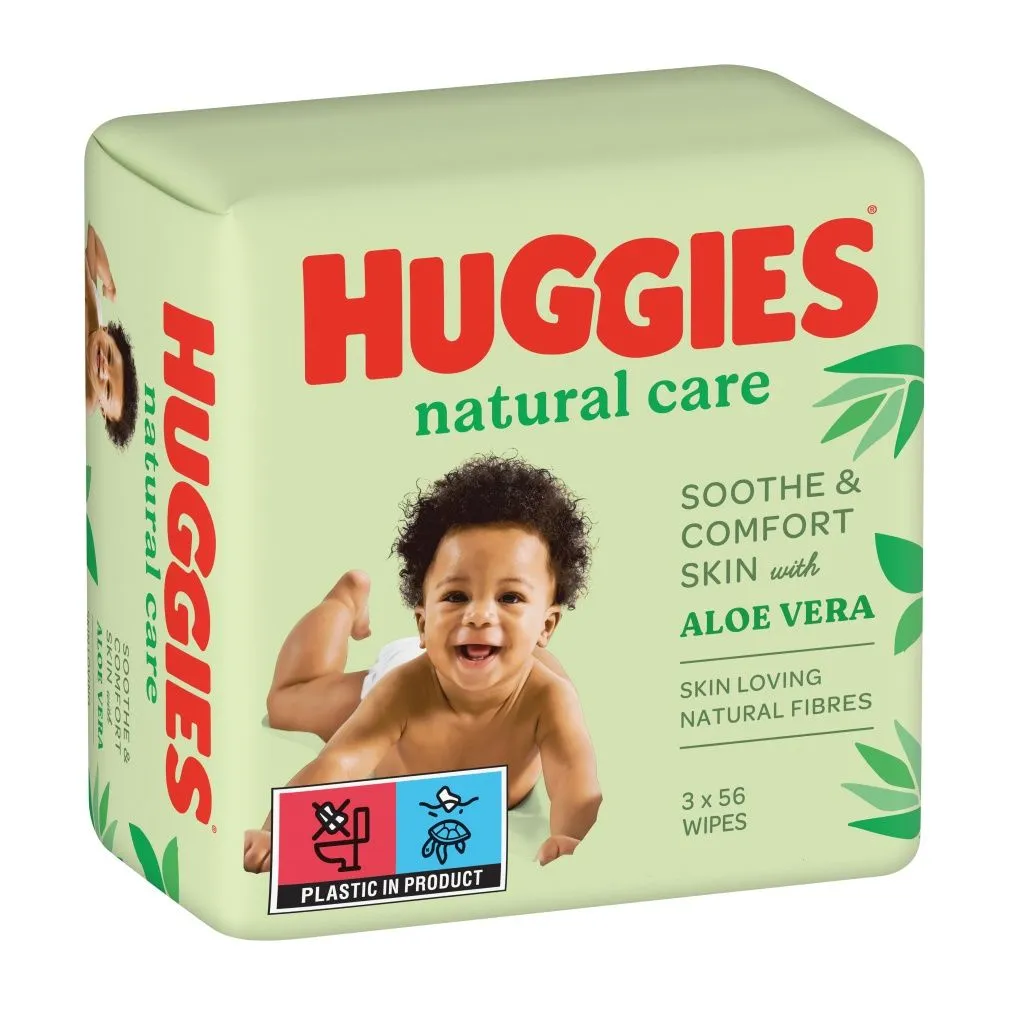 Huggies Natural Care Triplo vlhčené ubrousky 3x56 ks