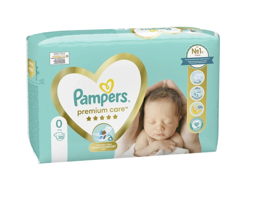 Pampers Premium Care Newborn vel. 0 <3 kg dětské pleny 30 ks