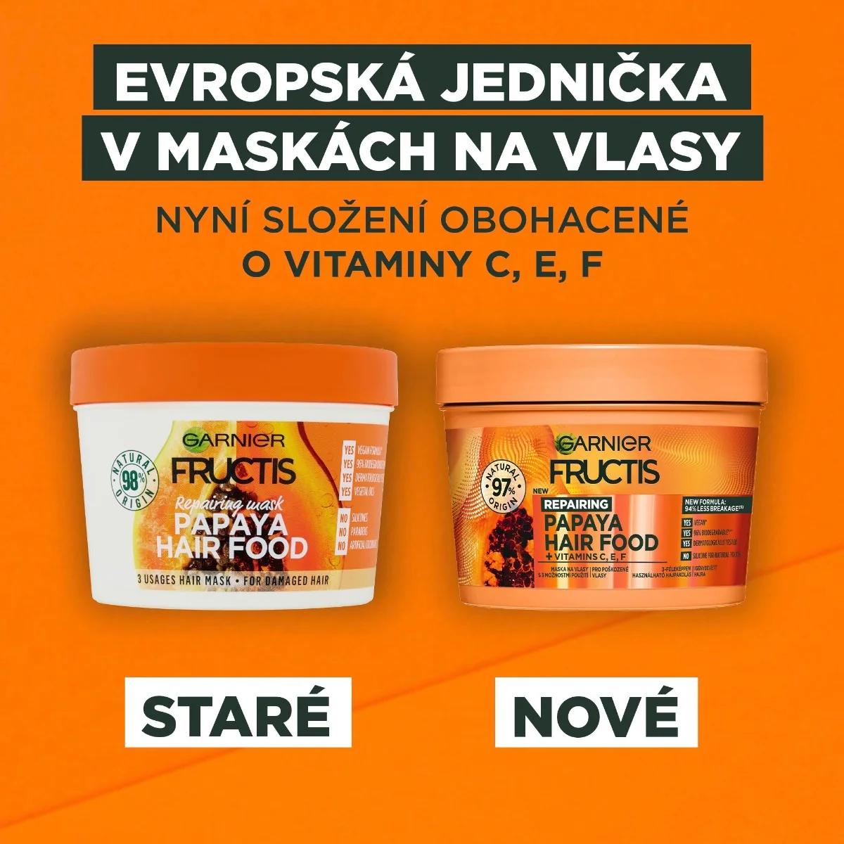 Garnier Fructis Hair Food Papaya regenerační maska pro poškozené vlasy 400 ml