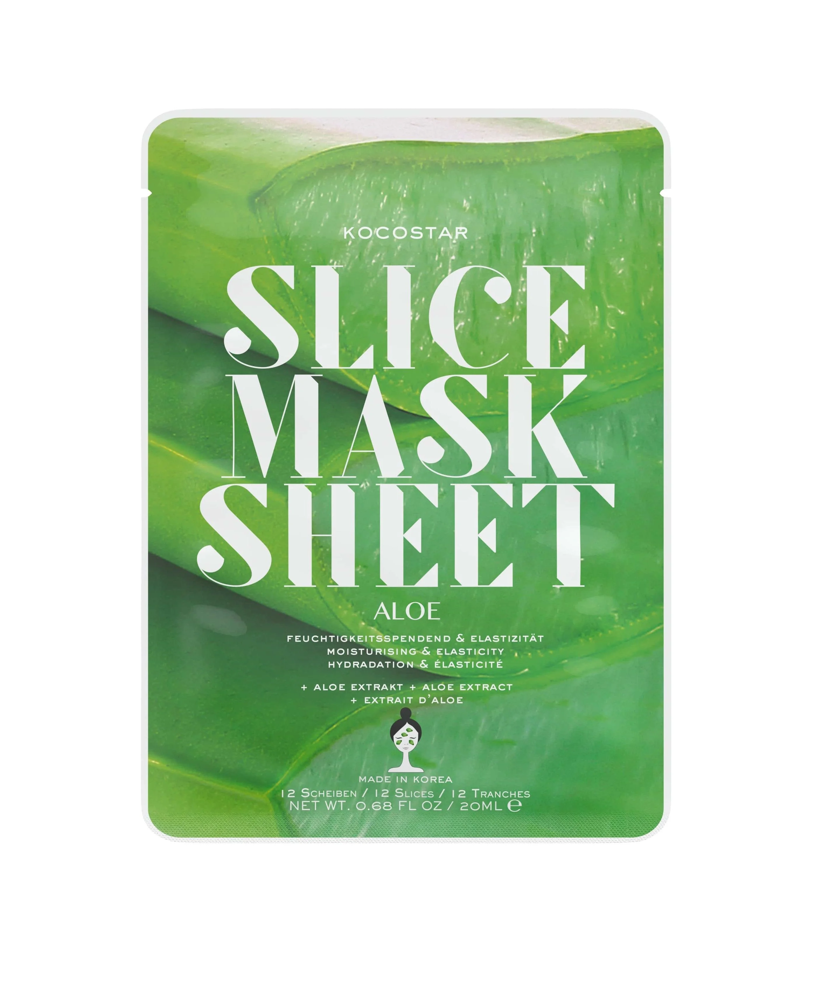 Kocostar Slice mask sheet Aloe hydratační pleťová maska 20 ml