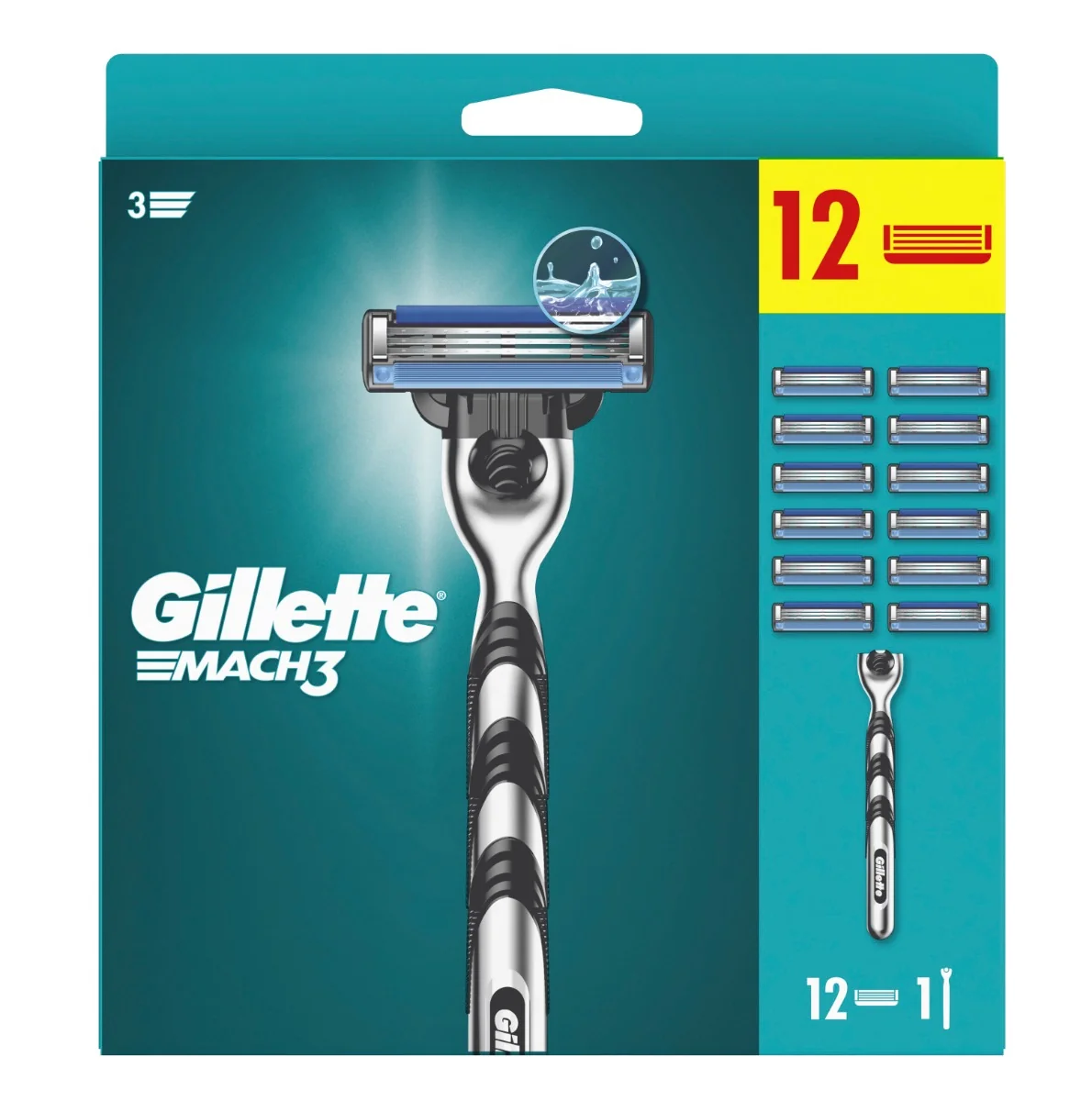 Gillette Mach3 pánský holicí strojek + 12 hlavic