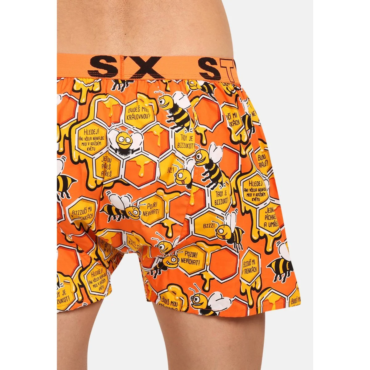 Styx Pánské trenky art sportovní guma včelky (B1654) XL 