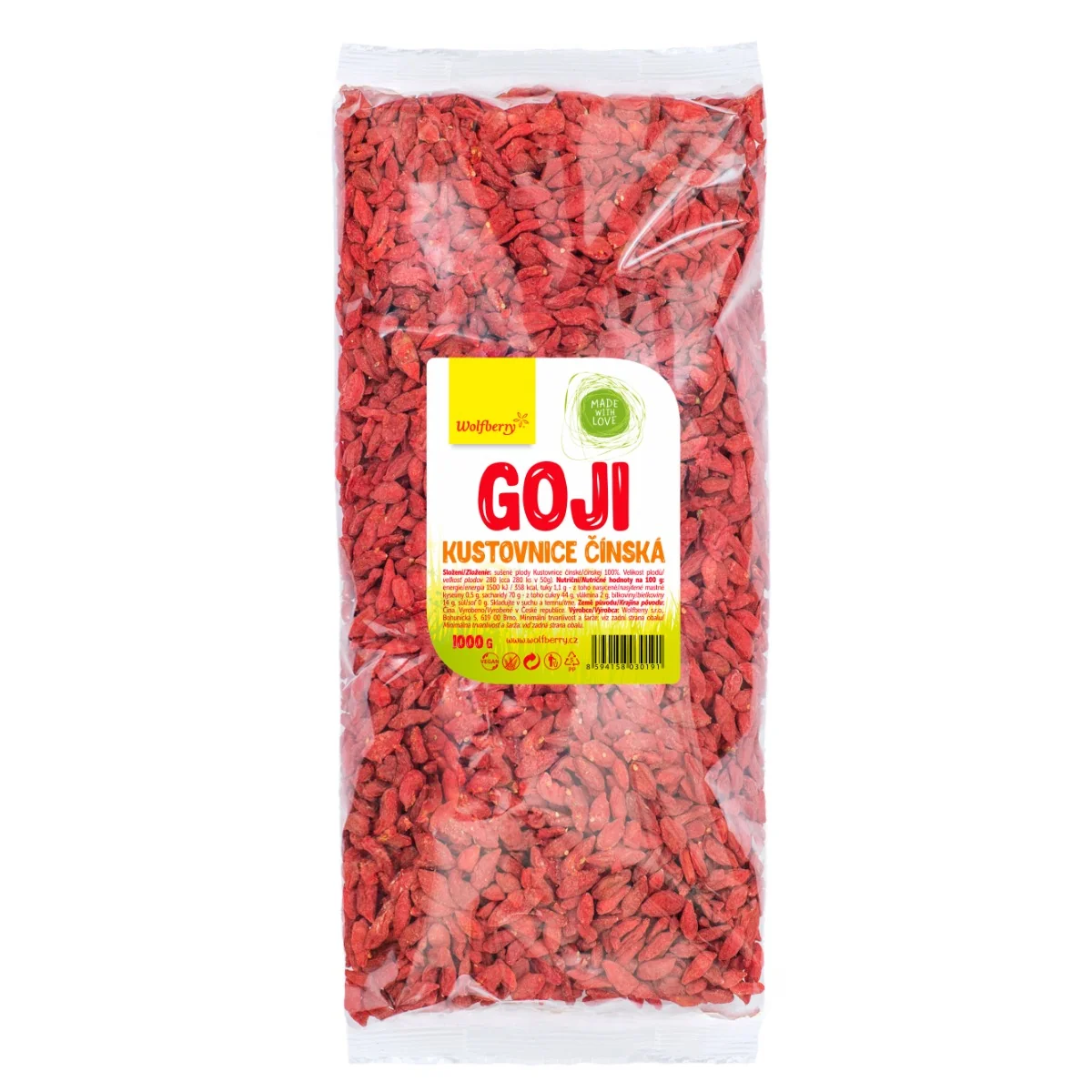 Wolfberry Goji kustovnice čínská sušené plody 1 kg