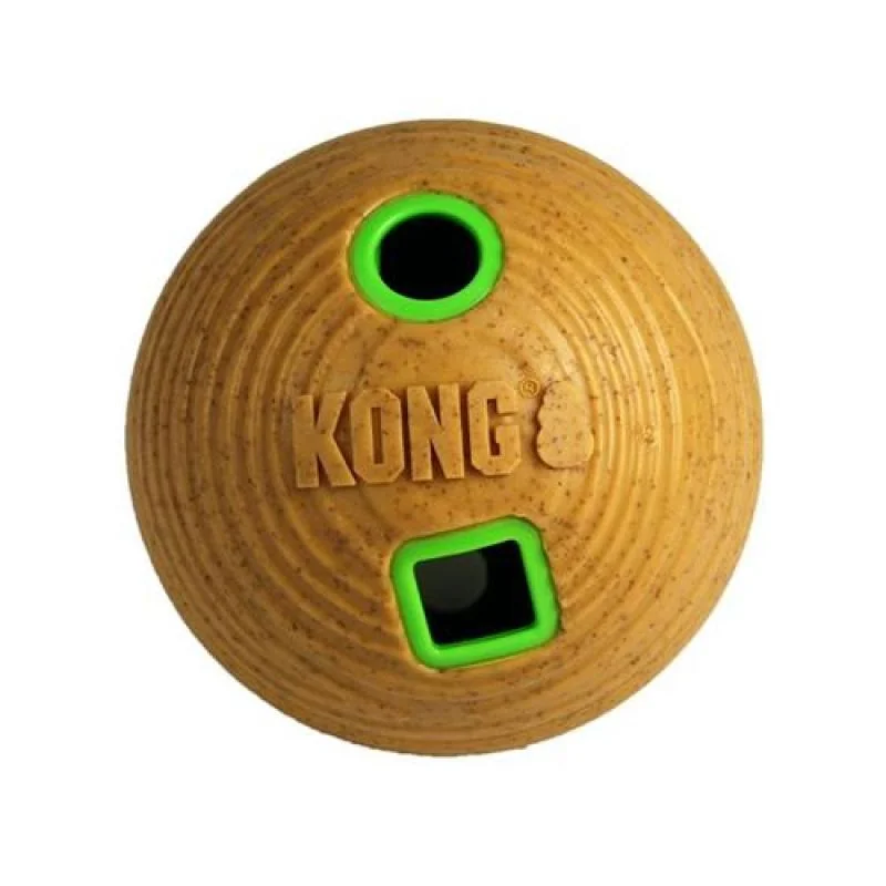 Kong BAMBOO míč z bambusu na pochoutky M 12,1x12,1x12,1cm pro psy 