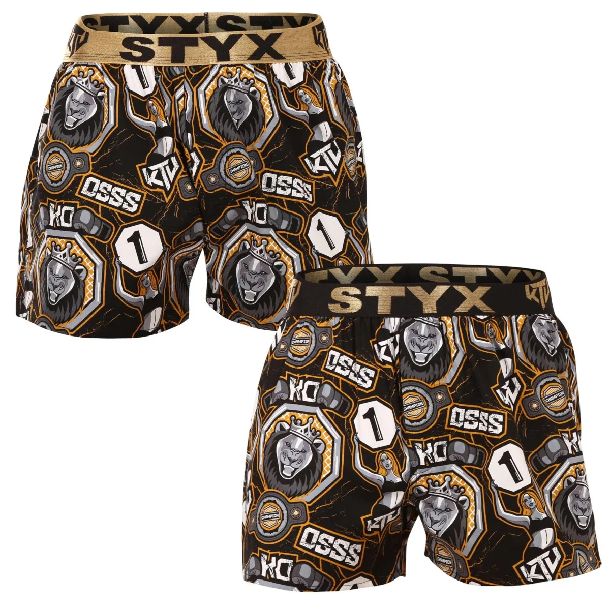 Styx 2PACK pánské trenky art / KTV sportovní guma (2BT1655) XL 