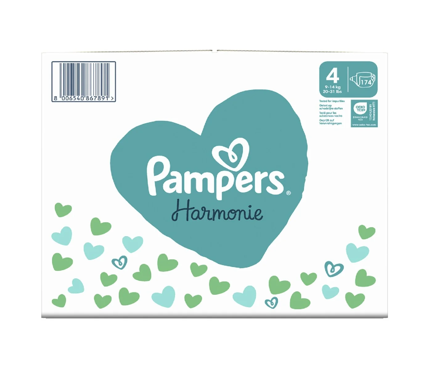 Pampers Harmonie Box vel. 4 9–14 kg dětské pleny 174 ks