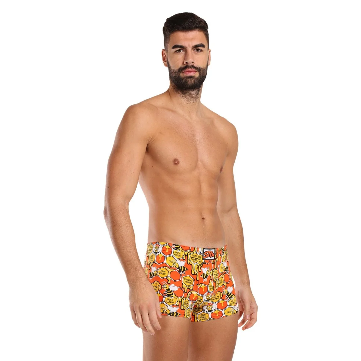 Styx Pánské boxerky art klasická guma včelky (Q1654) L 