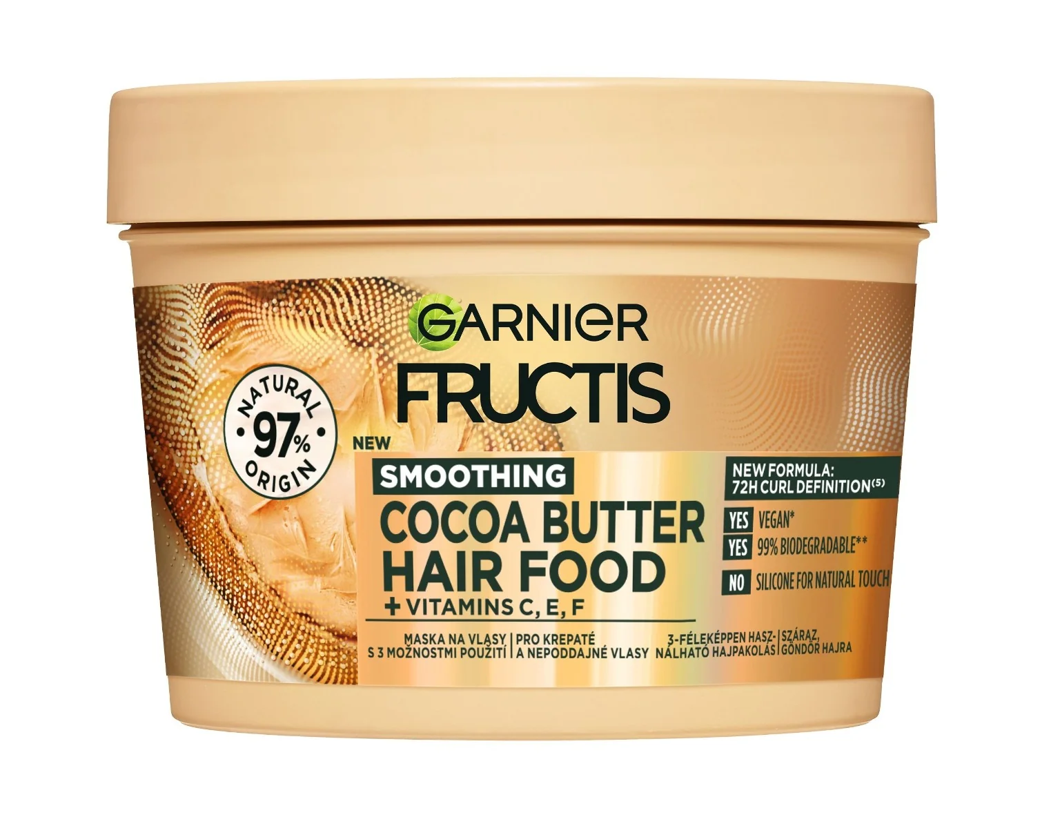 Garnier Fructis Hair Food Cocoa Butter uhlazující maska pro nepoddajné vlasy 400 ml