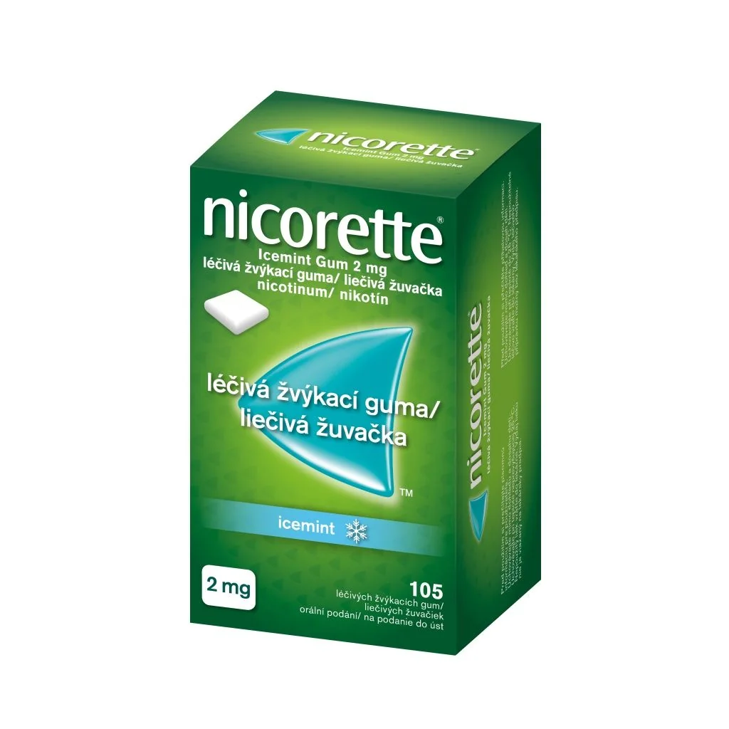 Nicorette Icemint Gum 2 mg léčivá žvýkací guma 105 žvýkaček