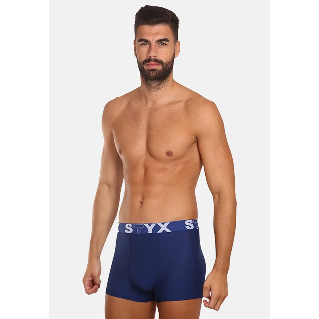 Styx 3PACK pánské boxerky sportovní guma tmavě modré (3G968) M 