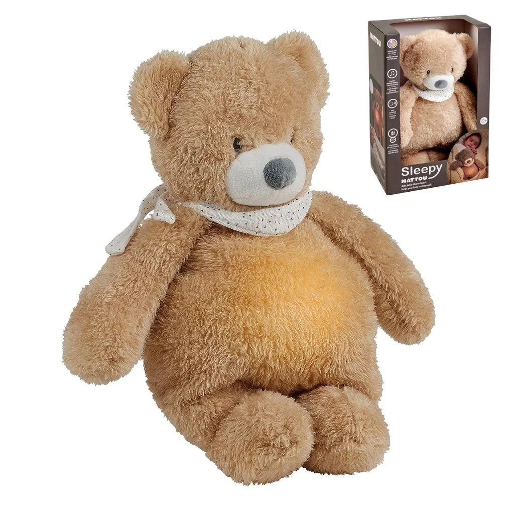 Nattou Uspáváček plyš hudební se světýlkem a senzorem pláče 4v1 Sleepy Bear Brown 0m+ 