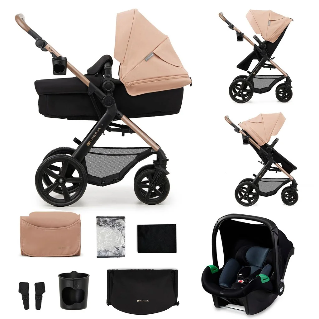 Kinderkraft Kočárek kombinovaný Moov 2 3v1 Sand Beige - pěnová kola