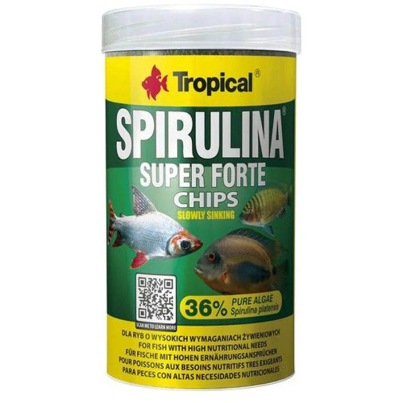 Tropical Super Spirulina Forte Chips 100ml/52g tabletové krmivo pro ryby se spirulinou