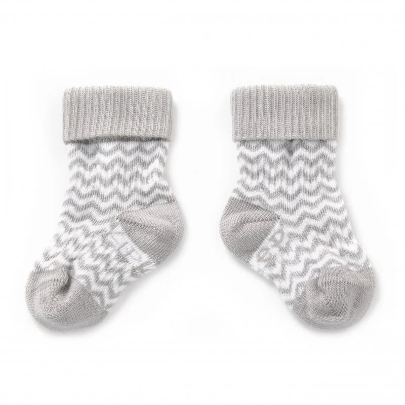 KipKep dětské ponožky Stay-on-Socks 0-6m 2páry Silver Grey 