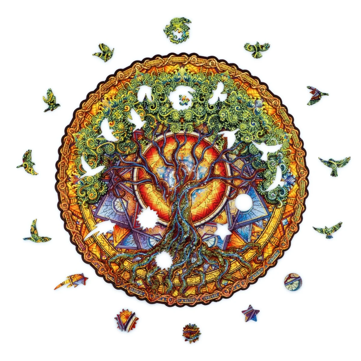 Unidragon Dřevěné puzzle Mandala Tree of Life 350 ks